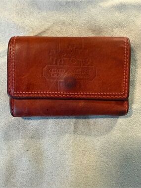 Coach Leatherwear Trifold Wallet in red and pink leather
